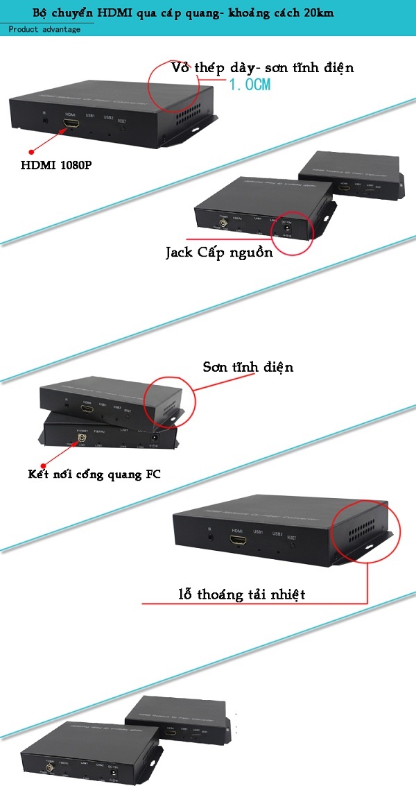 Bộ chuyển đổi HDMI sang Quang 1 sợi (1FO)